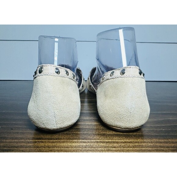 Corso Como Studded Slip On Nude Beige Leather Flats Shoes Women's 10‎ - Picture 3 of 9
